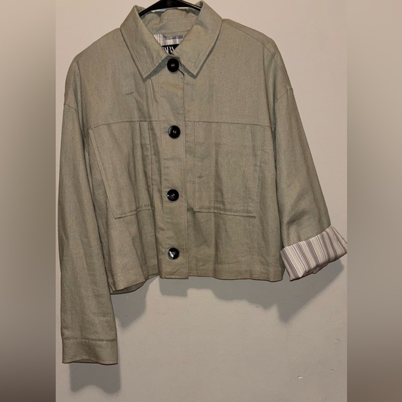 Zara Women's Olive Blazer - Picture 3 of 5